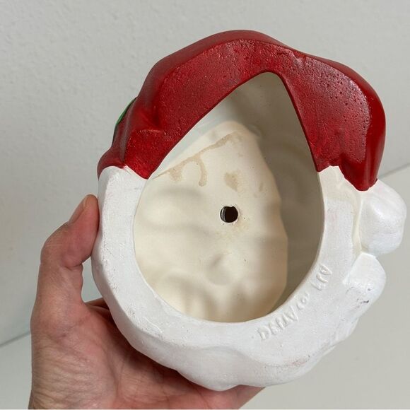 Handpainted Ceramic Santa Face Christmas Decor Wall Hanging - Picture 4 of 8